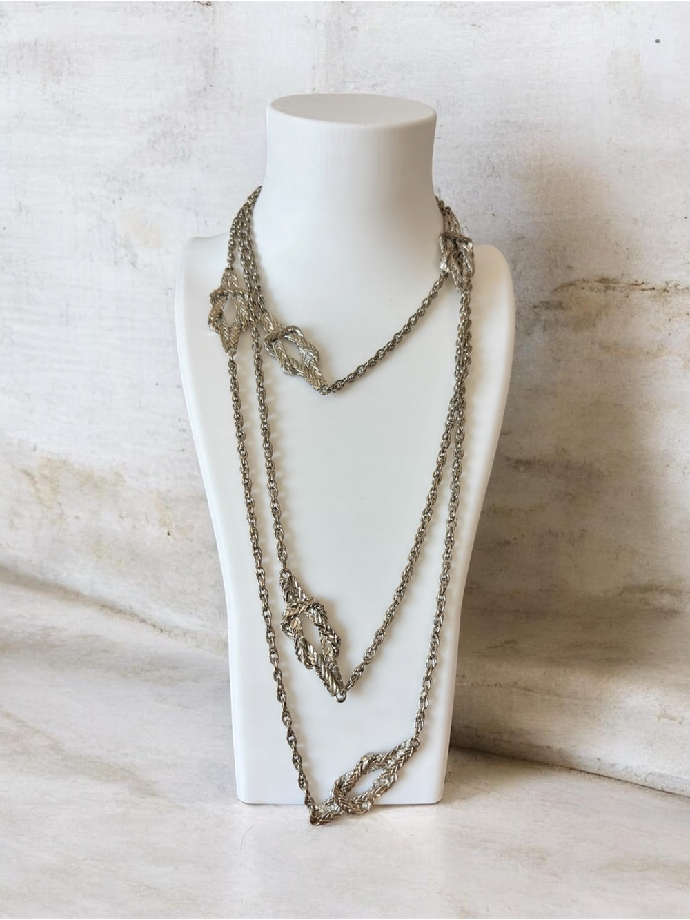 Silver Rope Chain Necklace - Women Jewelry long necklace